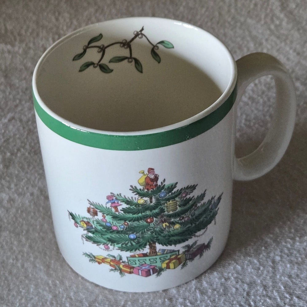 Spode Christmas Tree Mug Unisex 9oz White Excellent S3324-C Made in England